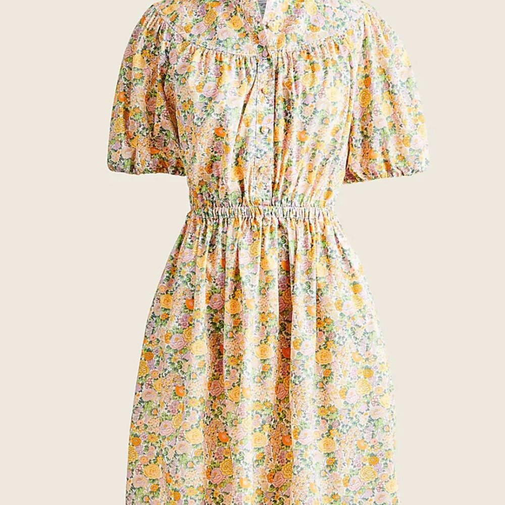 J. CREW Liberty ® Puff-sleeve shirtdress in  Elysian Day floral MEDIUM